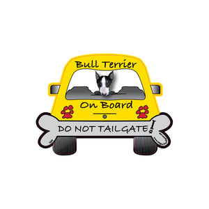 Bull Terrier On Board Car Magnet