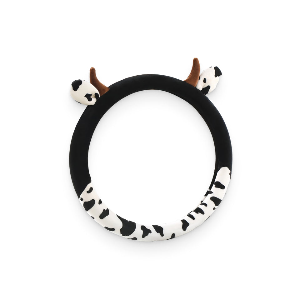 Cloth Cow Design Steering Wheel Cover