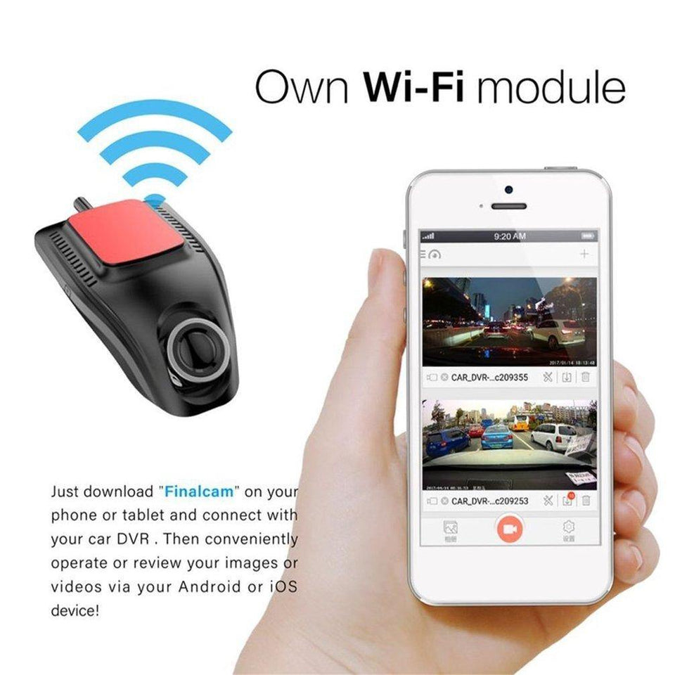 Dash Cam Car DVR Recorder Camera with Wifi Full HD 1080p Wide Angle Lens - The Gadgets Outlet